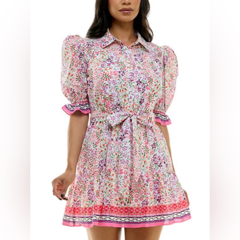 B Darlin Floral Button-Up Dress